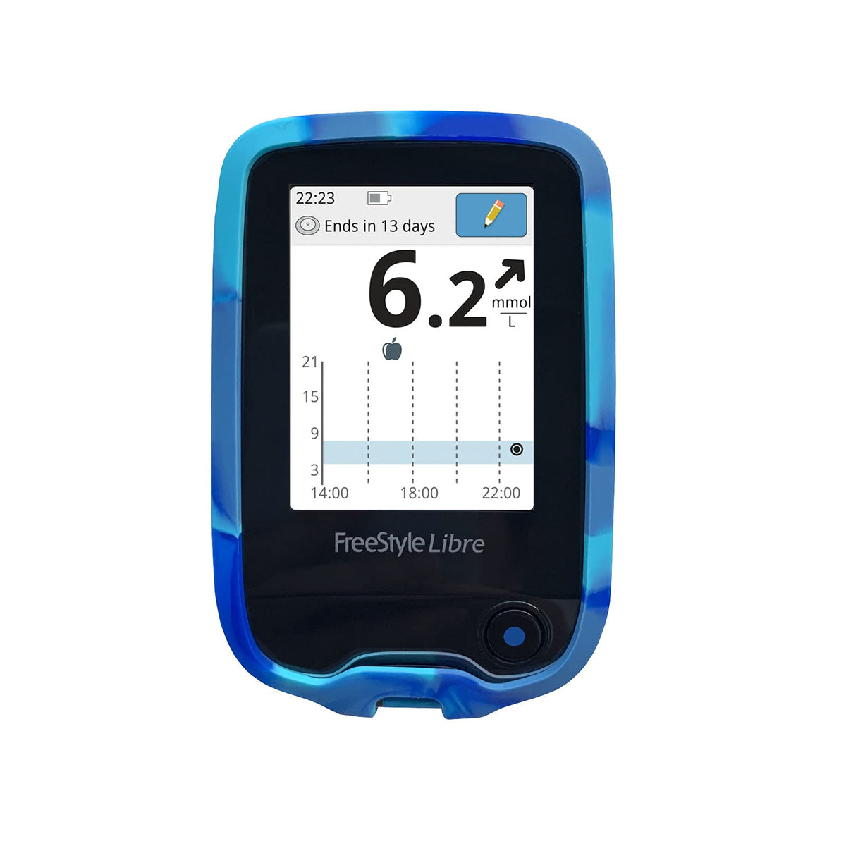 Freestyle Libre 2 Reader Case, Protective Silicone Cover Soft Gel Case for Freestyle Libre and Libre 2 (Mixed Blue)