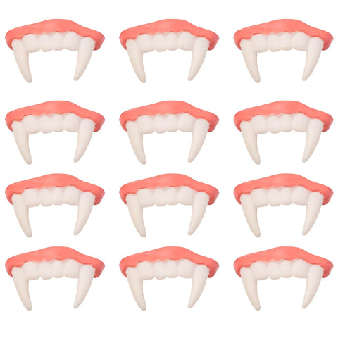 Lezevn 12Pcs Halloween Vampire Teeth Zombies Fangs Vampire Denture Teeth for Halloween Carnival Masquerade Party