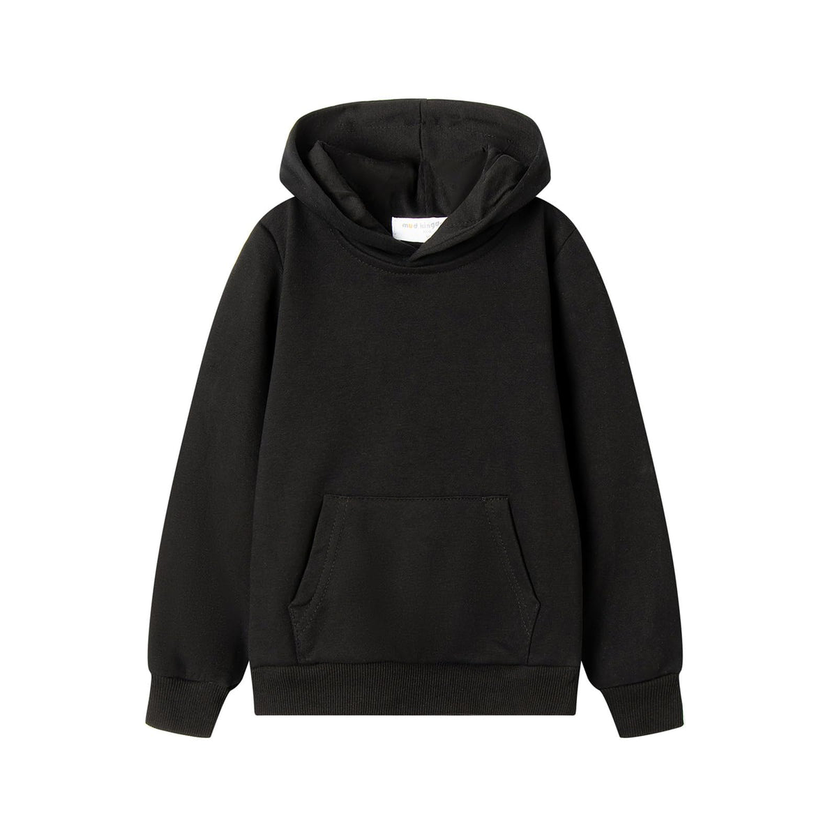 Mud Kingdom Little Boys and Girls Sweatshirt Pullover 8-9 Years Hoodie Jersey Plain Black Sports Casual
