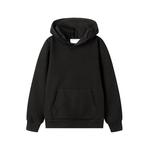 Mud Kingdom Little Boys and Girls Sweatshirt Pullover 8-9 Years Hoodie Jersey Plain Black Sports Casual