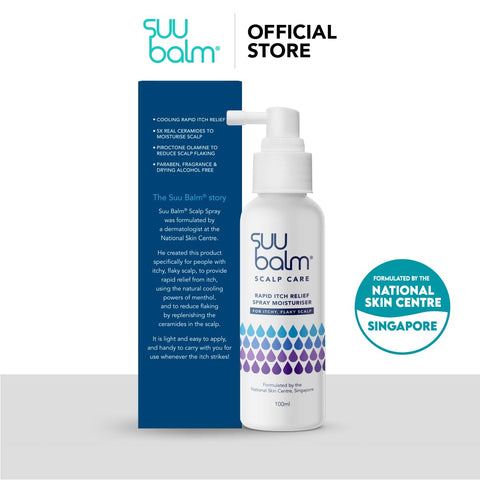 Suu Balm Scalp Spray - Rapid Itch Relief Scalp Moisturiser - Itch Relief in 5 Minutes - Dry, Flaky, Itchy Scalp Treatment (100ml)