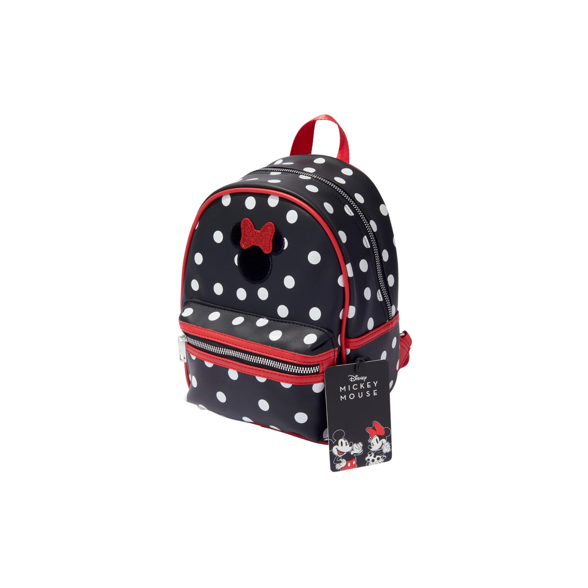 Claires Disney 100 Minnie Mouse Backpack, Polka Dot Mini Backpack Fashion Accessory Bag for Little Girls, Official Disney Merch (10.10W x 12H x 4D inches)