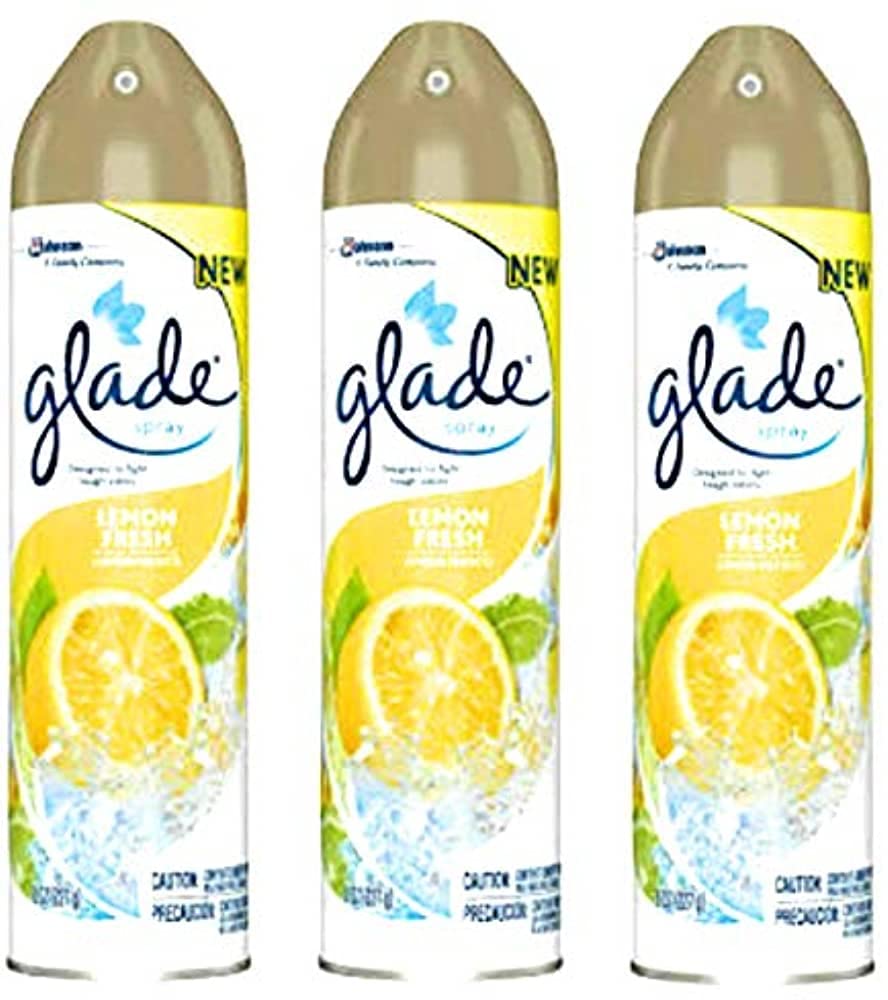 Glade Air Freshener Spray - Lemon Fresh - Net Wt. 8 OZ (227 g) Per Can - Pack of 3 Cans