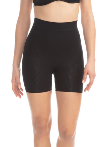 Farmacell 302 (Black, M/L) Women's Push-up Anti-Cellulite Control mid-Thigh Shorts