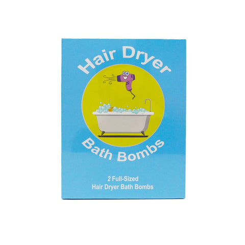 Hair Dryer Bath Bomb | Funny Novelty Gift Bath Set of 3X Huge 125g Bathbombs for Men and Women