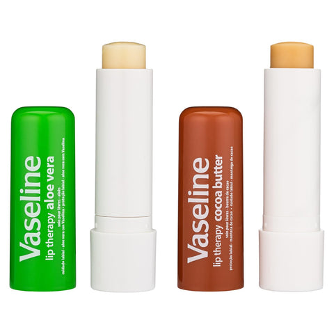 Vaseline Lip Therapy Variety 4-Pack - Cocoa Butter + Aloe Vera Moisturizing Lip Balm with Vitamin E, 0.16 Oz Ea