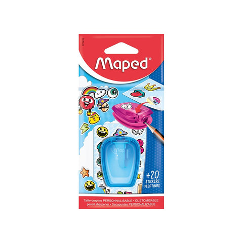 Maped Stick'Art Pencil Sharpener and Stickers (Assorted Colours)
