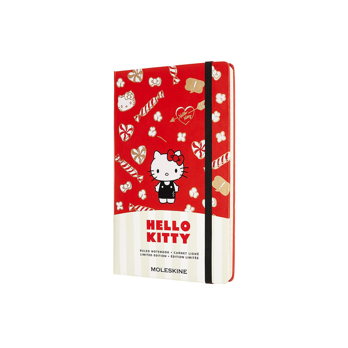 Moleskine Limited Edition Hello Kitty Notebook, Hard Cover, Large (5" x 8.25") Ruled/Lined, Red, 240 Pages