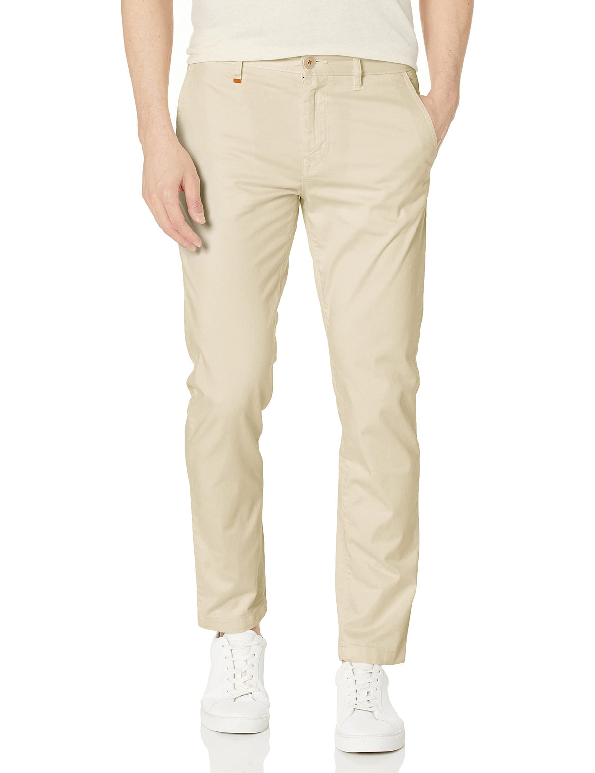 Tapered Fit Cotton Blend Trousers