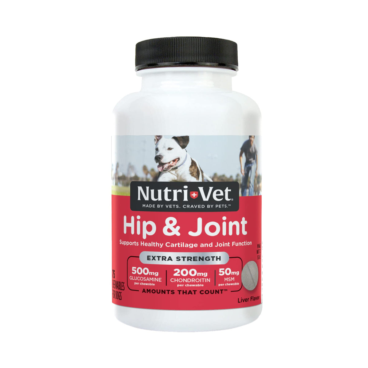 Nutri-Vet Hip & Joint Chewable Dog Supplements | Formulated with Glucosamine & Chondroitin for Dogs | 75 Count
