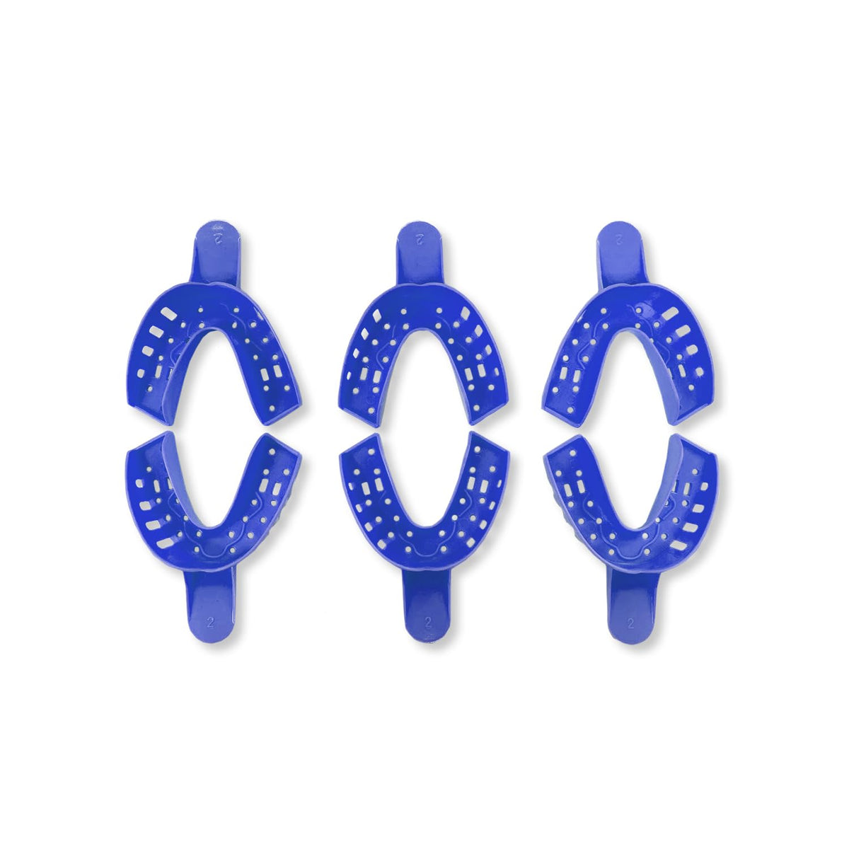 VSDent Dental Impression Trays - Pack of 12 Blue (Medium Lower # 4)