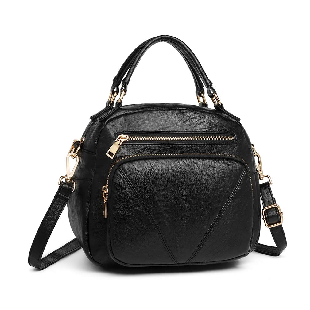 Miss Lulu Handbag for Women Fashion Crossbody Bag Bowler Style Shoulder Bag Top Handle