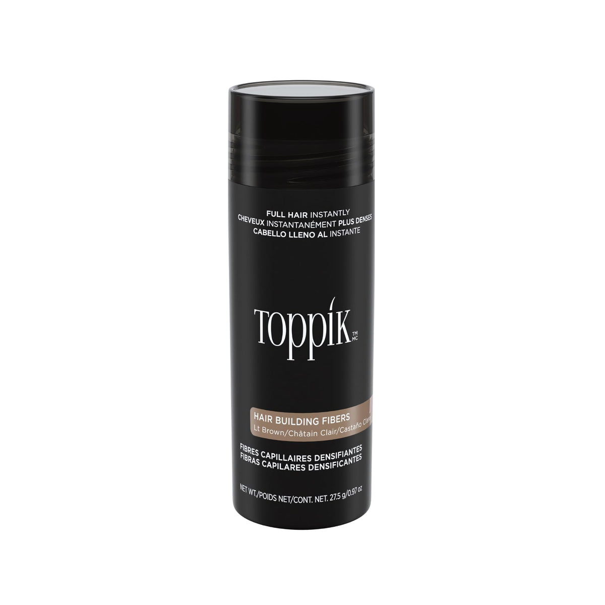Toppik, Hair Building Fibres for a Thicker-looking Hairline, Crown and Beard, Instant Thinning Concealer for Men and Women, 27.5g, Light Brown