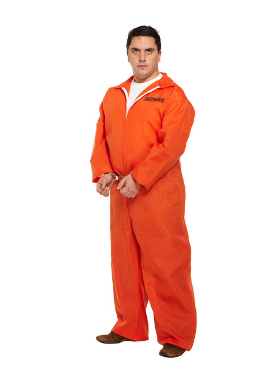 Mens Prisoner Convict Costume Orange X Large