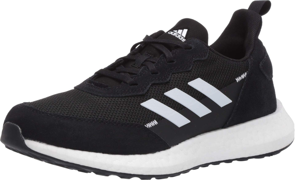 adidas Kids Unisex's RapidaLux Suede and Leather Running Shoe, core Black/FTWR White/Grey, 4 M US Big Kid