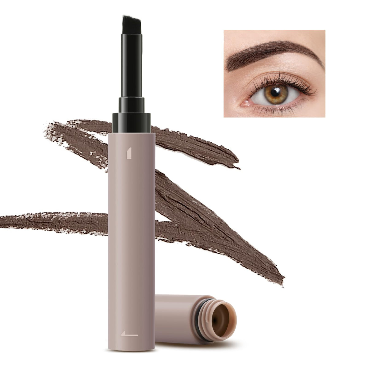 Boobeen Cream Eyebrow Pomade, Waterproof Brow Contouring Pen, Eyebrow Color that Fills and Shapes Brow Hairs, Long Lasting