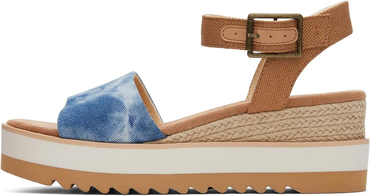 TOMS Women's Diana Wedge Sandal, Blue, 7