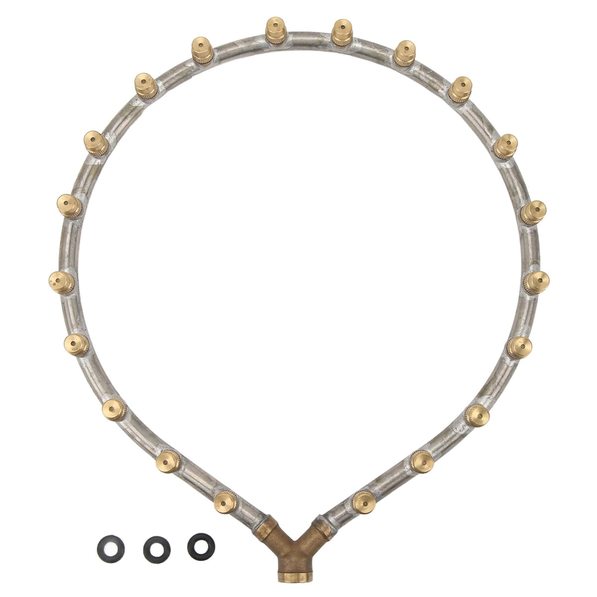Multifunctional Annular Nozzle, G3/8 Female Thread Multi Head Ring Shaped Atomizing Nozzle, Rotating Nozzle for Garden Agricultural Irrigation(20 heads Heart shape)