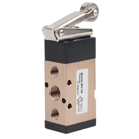 Gearwell MV 09 Pneumatic Reversing Valve 2 Position 5 Way Roller Lever Mechanical Switch 1/4in PT Pneumatic Reversing Valve Control