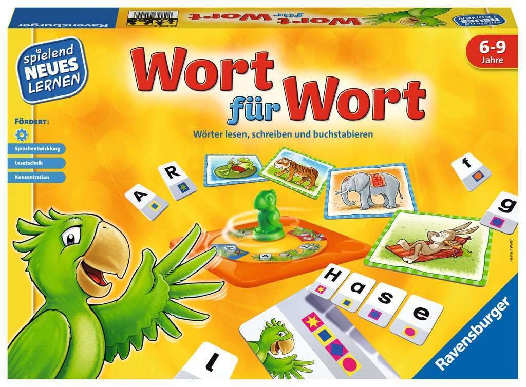 Ravensburger 24955 Word for Word, Playing and Learning for Children, Educational Game for Children from 6-9 Years, Playful Learning for 1-4 Players