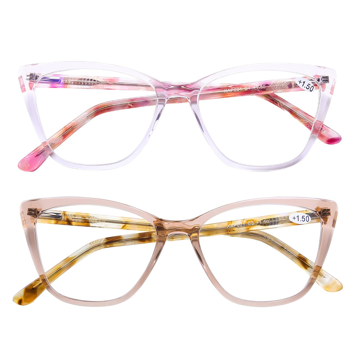 AQWANO Stylish Cat Eye Computer Reading Glasses Designer Blue Light Block Eyeglasses Readers Anti UV400 Digital Eyestrain for Women,2.5