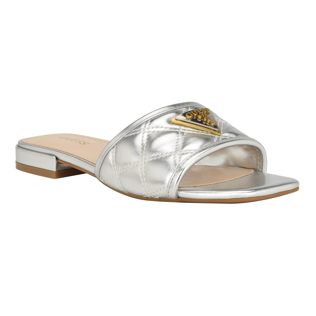 Guess Women's GELINA Heeled Sandal, Silver 040, 11