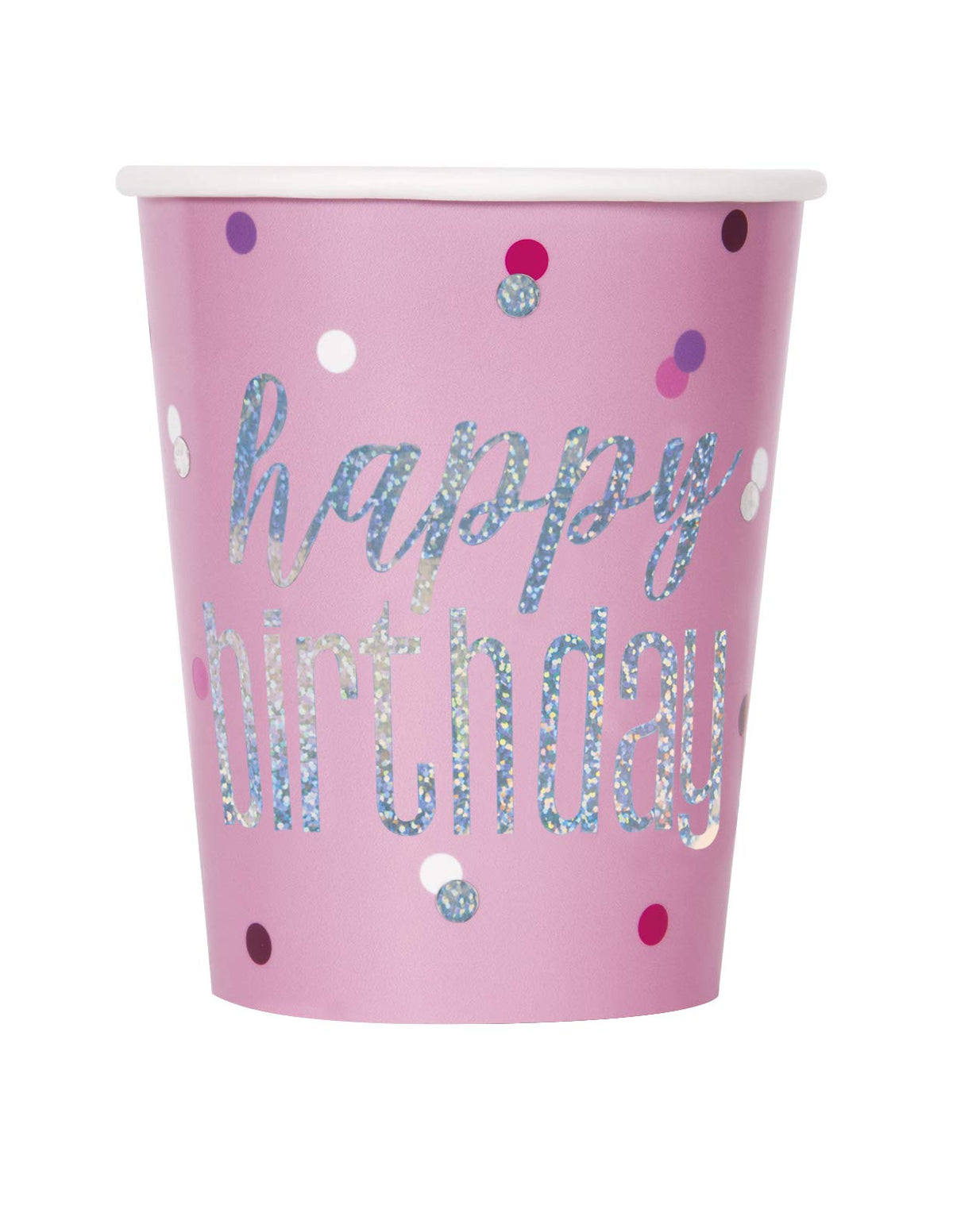 Unique Party 83606 Paper Cups, Pink & Silver