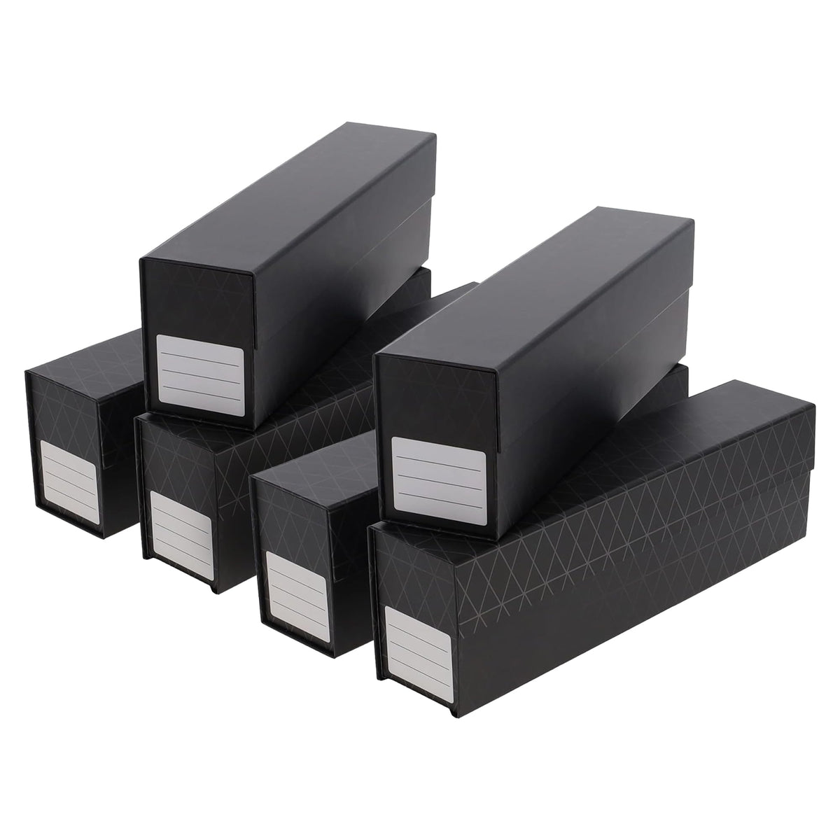 BCW QuickFold Card Boxes - Black - Magnetic Closure Card Storage Box | Holds 850 to 1200 Cards Each | Fits Toploaders and Magnetic Card Holders | Easy to Assemble (6 Pack)