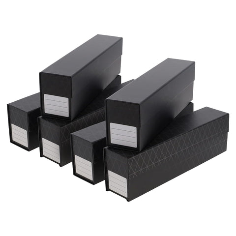 BCW QuickFold Card Boxes - Black - Magnetic Closure Card Storage Box | Holds 850 to 1200 Cards Each | Fits Toploaders and Magnetic Card Holders | Easy to Assemble (6 Pack)