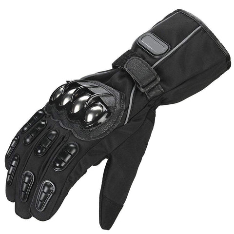 Outdoor Glove Steel Knuckle Motorcycle Motorbike Powersports Racing Textile Safety Gloves (L, All-Black)