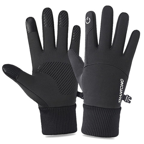 I Kua Fly Winter Thermal Gloves Fleece Cycling Gloves for Men Women Warm Gloves Running Gloves (Black,L)