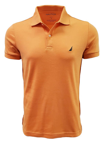 Nautica Mens Slim Fit Interlock Polo T-Shirt (as1, Alpha, s, Regular, Regular, Melon Sugar)