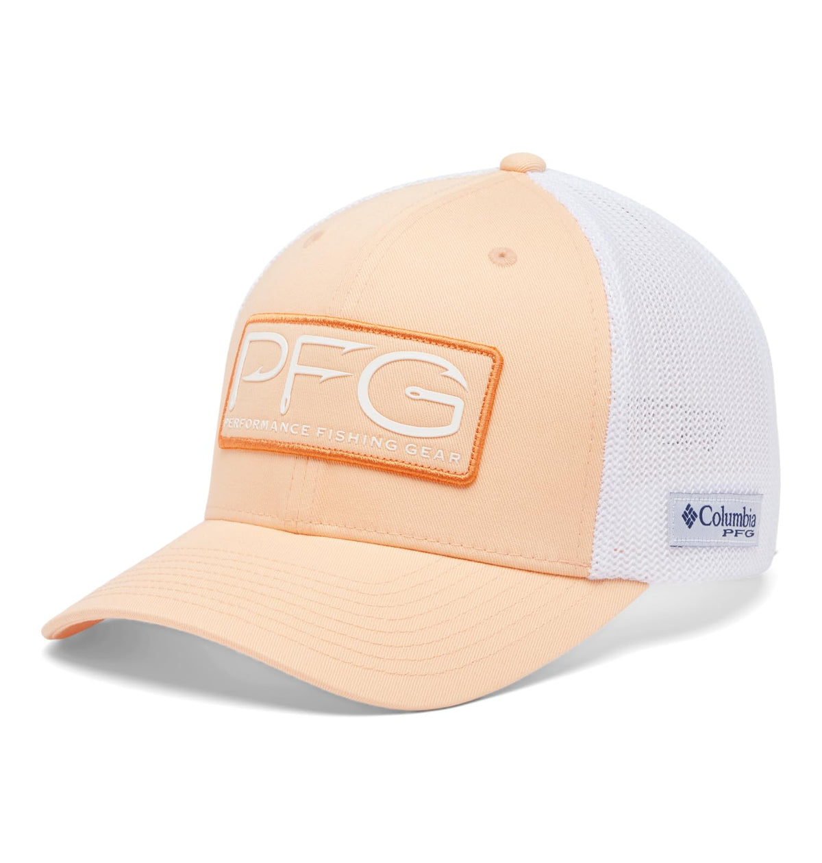 Columbia Unisex PFG Hooks Mesh Ball Cap, Peach Fizz, Large/X-Large