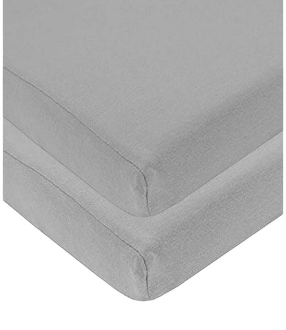 Sasma Home - 2 x Cot Fitted Sheets 120x60cm - 100% Cotton, Soft breathable baby cot sheets (Gray)