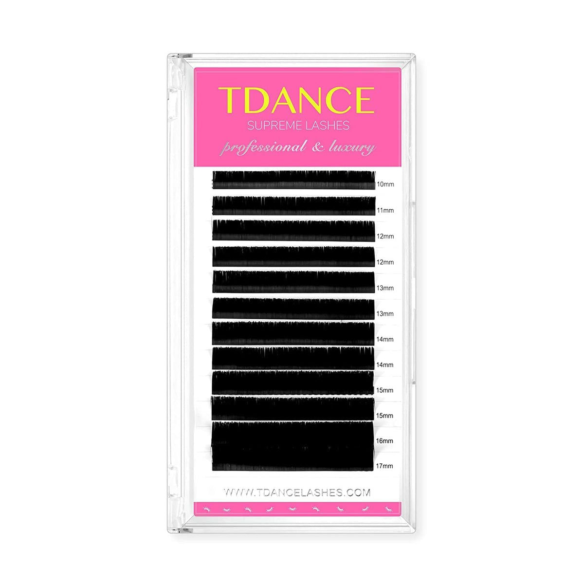 TDANCE Premium D Curl 0.03mm Thickness Semi Permanent Individual Eyelash Extensions Silk Volume Lashes Professional Salon Use Mixed 10-17mm Length In One Tray (D-0.03,10-17mm)