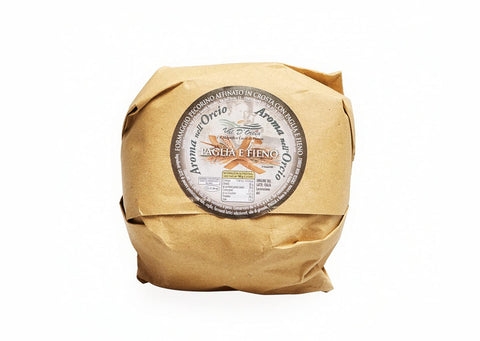 Pecorino Aged in Straw and Hay Crust | Typical Tuscan Pecorino Cheese | 500 gr | Produced with 100% Italian Sheep Milk