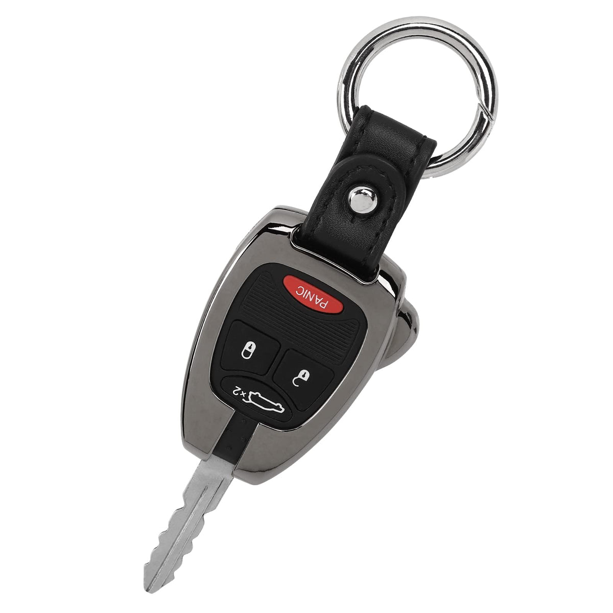 JeCar Key Fob Cover Case Aluminum Alloy Key Shell Protection Accessories Compatible with Jeep Wrangler JK JKU 2007-2018/Compass 2008-2016/Patriot 2011-2016, Gunmetal Grey