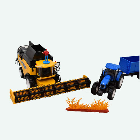 New Ray Holland Cr9090 Cargo Jig + New Hollan Trailer Tractor 1/32Ãƒâ€šÃ‚Â° 05765 Green