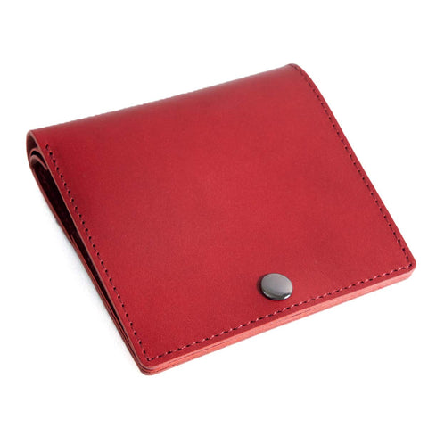 Dom Teporna Italy Durable Full Grain Italian Leather Bifold Wallet for Men Designed in Japan - red