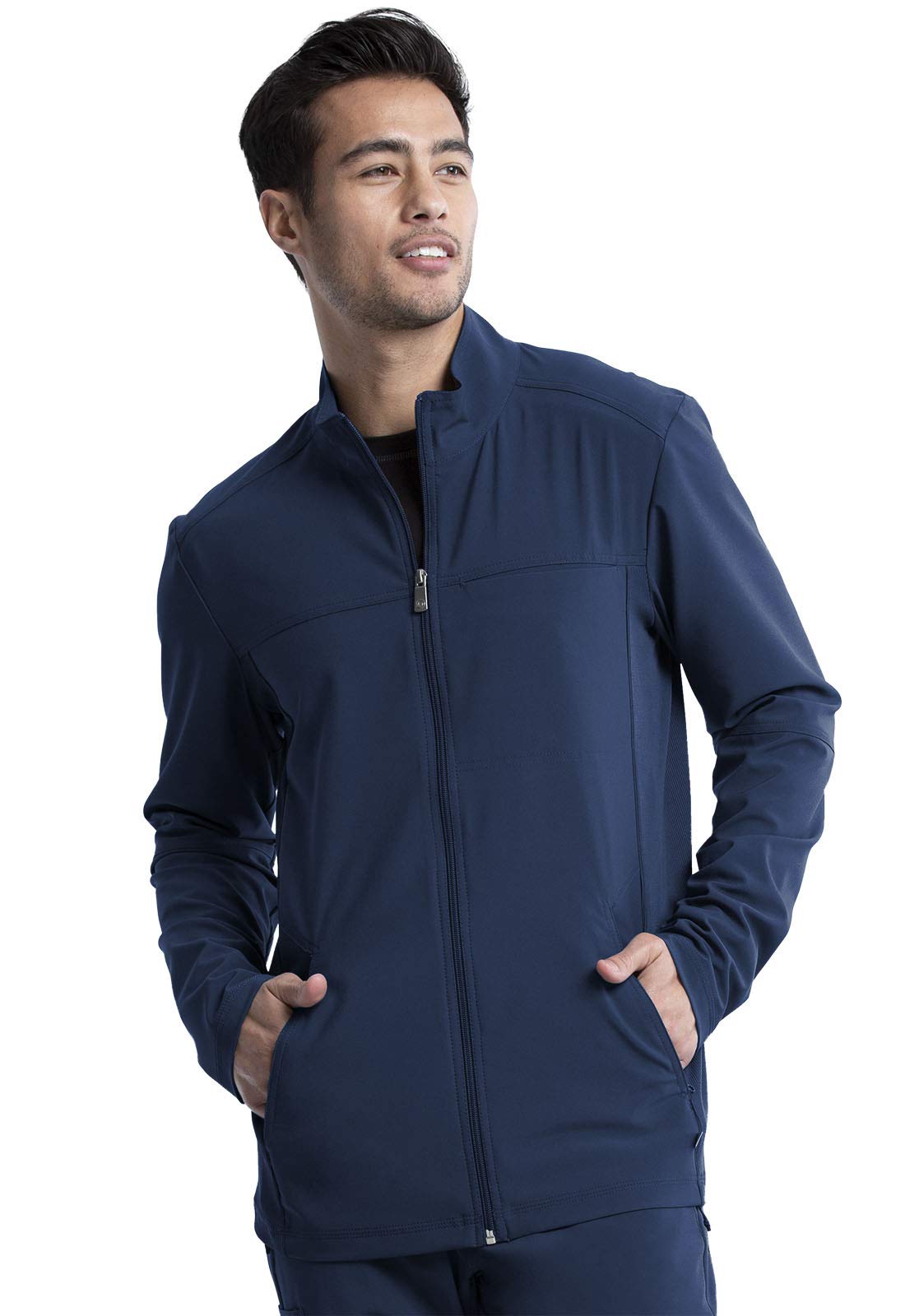 Cherokee Infinity Men Scrubs Jacket Zip Front CK332A, S, Navy