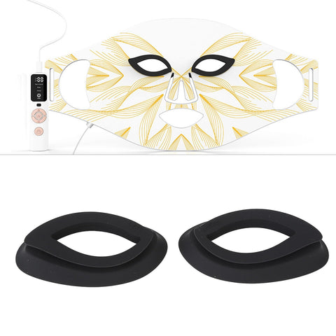 LED Photon Facial Cover Eye Cover, Silicone Protective Eye Patch for Skin Rejuvenation Eye Protect, White and Black (Black)