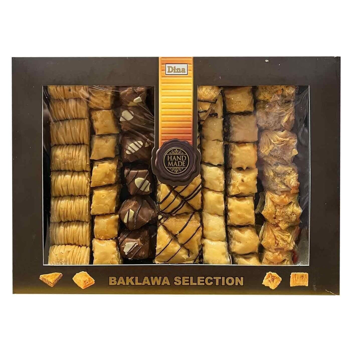 Generic Dina Baklawa Selection Sweets Cashew Walnut Pistachio Nuts Chocolate Baklava 1kg