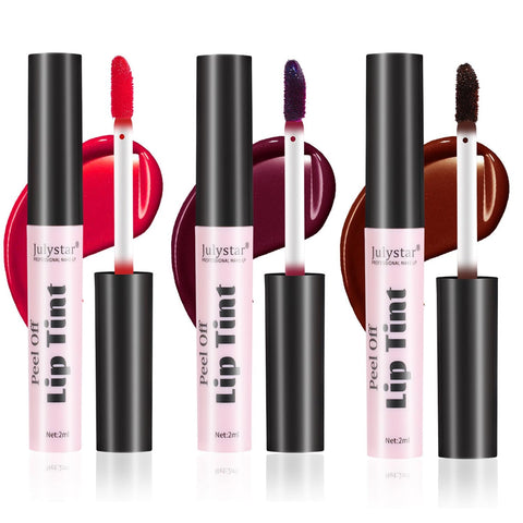 3Pcs/Set Peel Off Lip Stain - Kiss-Proof, Hydrating, and Stunningly Vibrant, Long Lasting, Waterproof and Transfer Proof Matte Finish Lip Tint Peel Off Lip Stain (Set B)