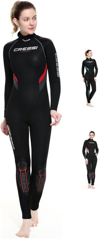 Cressi Women's Castoro Lady Women's Modular Diving Wetsuit, Black Red, M 3 UK