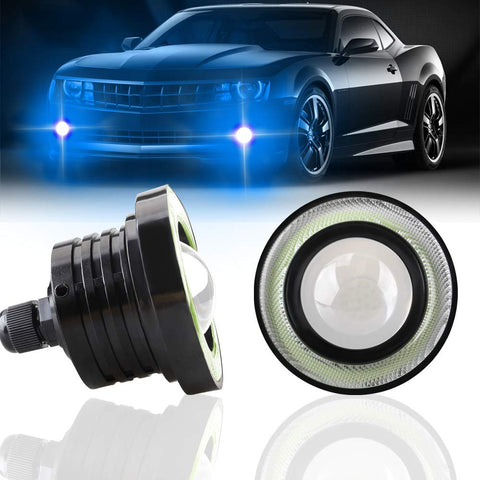 KaiDengZhe 2PCS Super Bright 2.5" Projector Universal LED Fog Light 12V 10W Ice Blue COB Halo Angel Eye Rings For Moto Headlight Car Daytime Running Light DRL Driving Light Fog Light Bulb