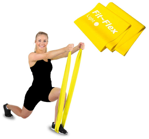 Fit-Flex Resistance Exercise Band - 2m Length - 3 Flex Options - Pilates, Yoga, Rehab, Stretching, Strength Training