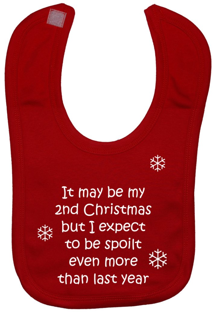 It may be my 2nd Christmas but I expect to be spoilt even more than last year. Baby Feeding Bib Touch Attached 0 to approx 3 Years - Red