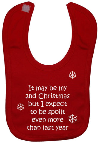 It may be my 2nd Christmas but I expect to be spoilt even more than last year. Baby Feeding Bib Touch Attached 0 to approx 3 Years - Red