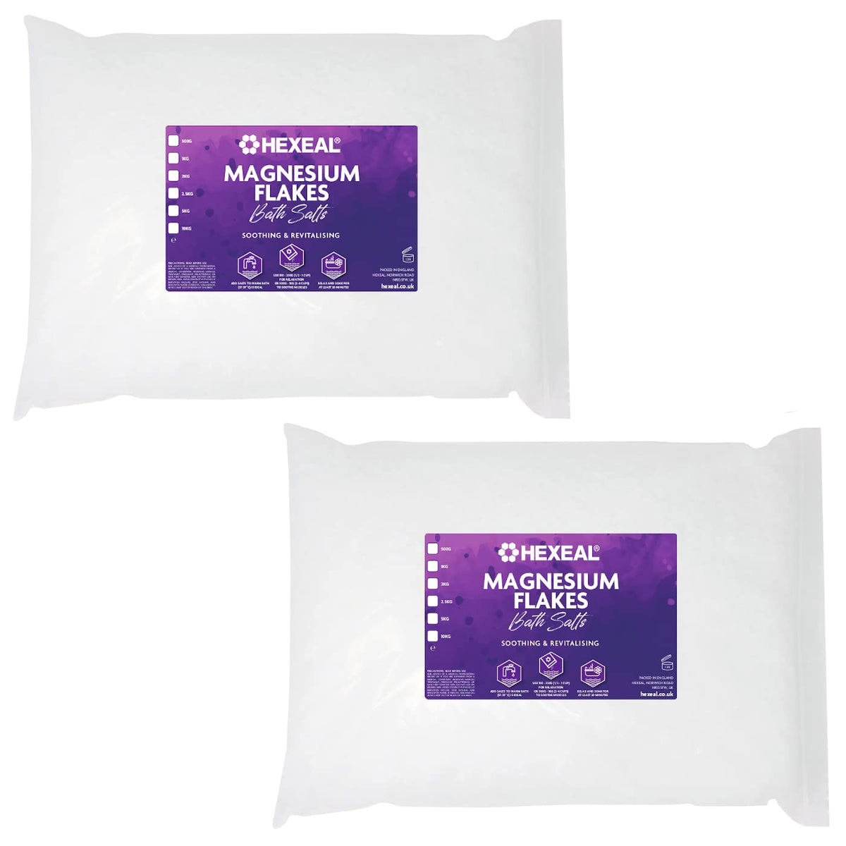 Hexeal Magnesium Flakes | 10kg Bag | 100% Pure | Bath Soak | Magnesium Chloride