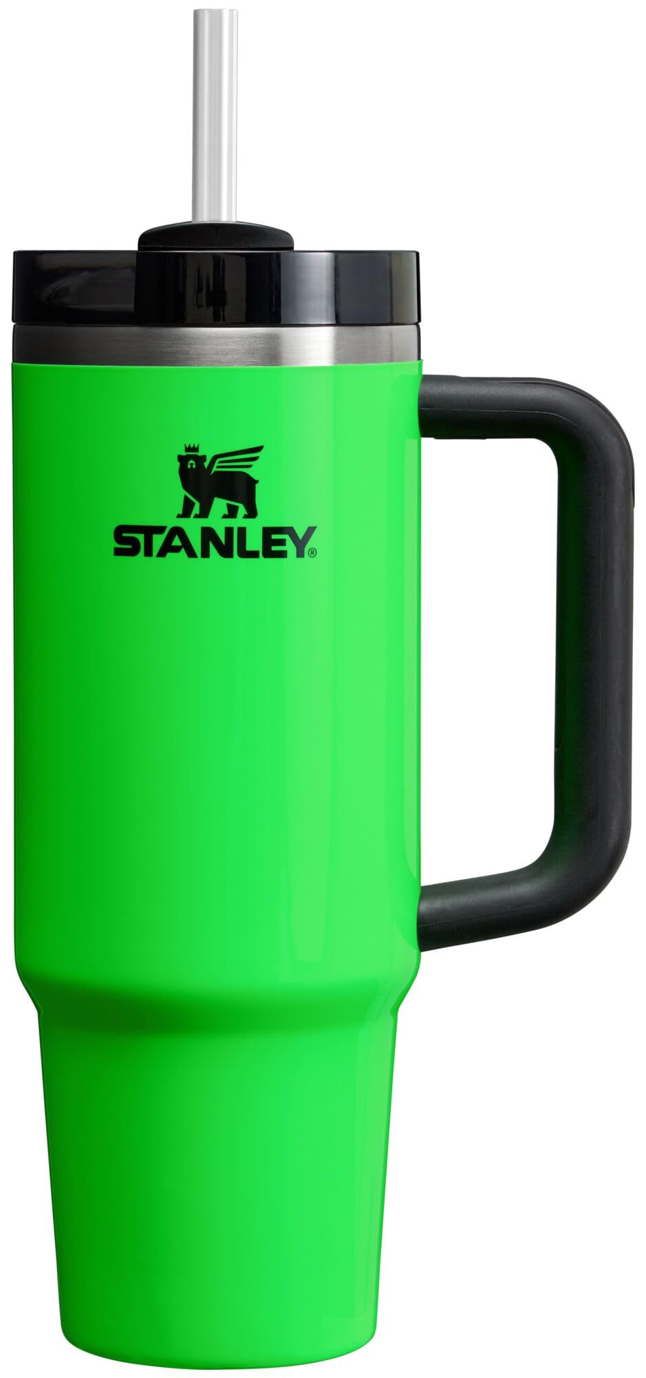 STANLEY Quencher H2.0 FlowState Stainless Steel Vacuum Insulated Tumbler with Lid and Straw for Water, Iced Tea or Coffee, Smoothie and More, Neon Green, 30 OZ, 10-12551-028